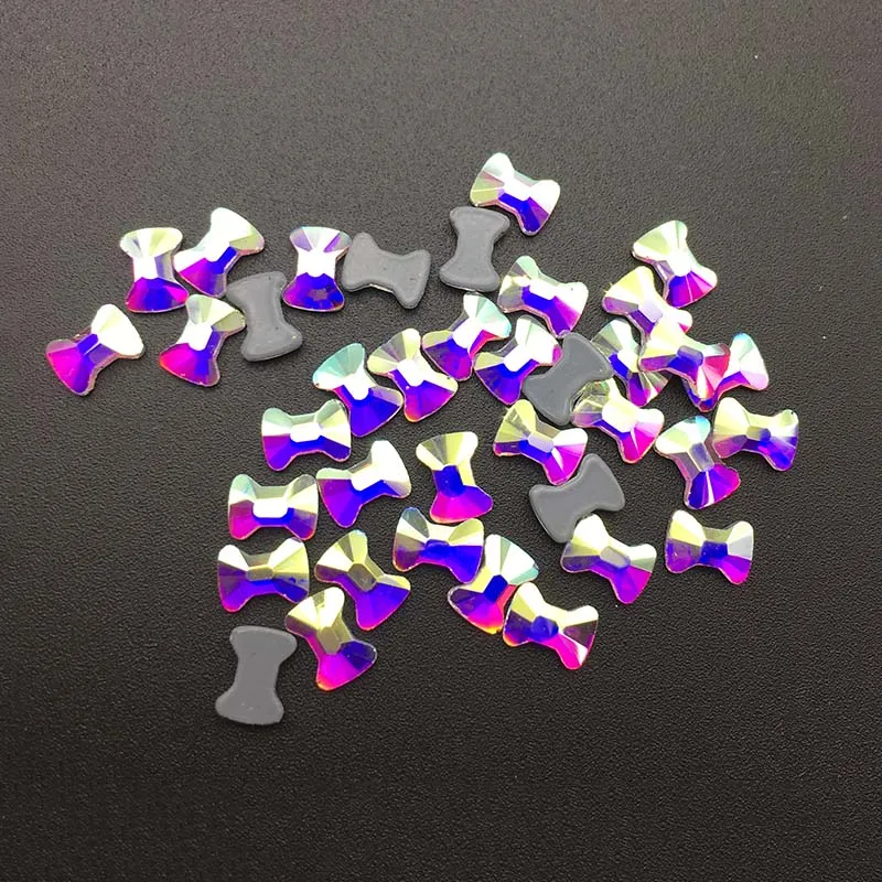 

DIY Clothing Accessories Hot Drilling Color Bow Shape Flat Stitching Rhinestone Crystal Nail Jewelry Accessories Decoration