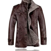 Мужская Меховая куртка из искусственной кожи Новая мода плюс бархат осень мотоциклетное пальто искусственная кожа кожаная куртка