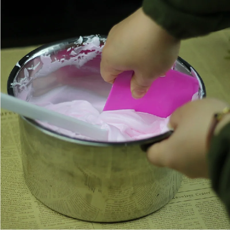 Hifuar 3 шт./компл. красочные Пластик шпатель нерегулярные зубной кромкой для самостоятельного приготовления мороженого скребок Набор форм для выпечки тортов инструменты гладкая торт весло шпатели