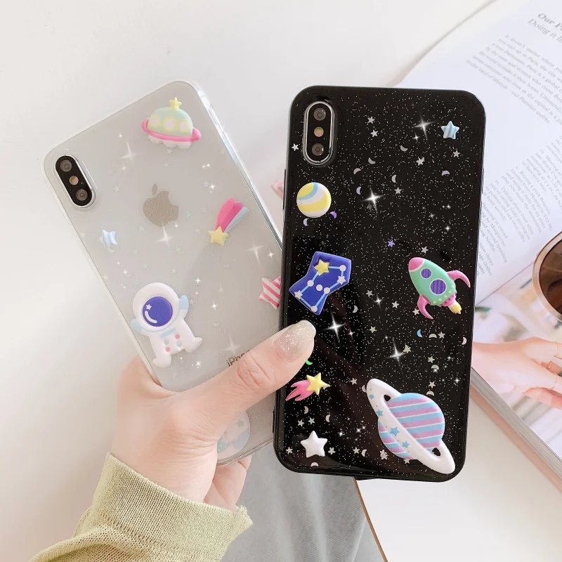 Чехол для телефона с изображением Вселенной астронавта iPhone X XS Max XR мягкий чехол