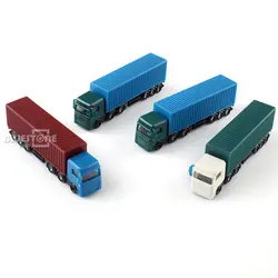 Новый 4 шт. 1:100 HO весы пластик контейнер красочные грузовик модели автомобилей игрушки железной дороги