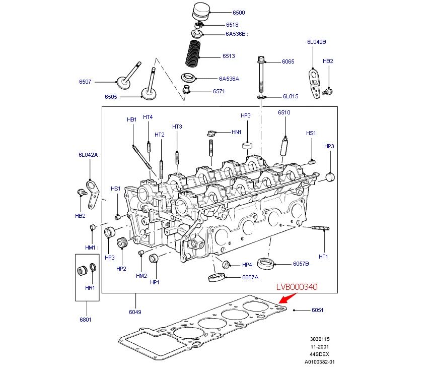LVB000340 4.4L V8 прокладка головки цилиндра бензинового автомобиля для Range Rover 2002 2009