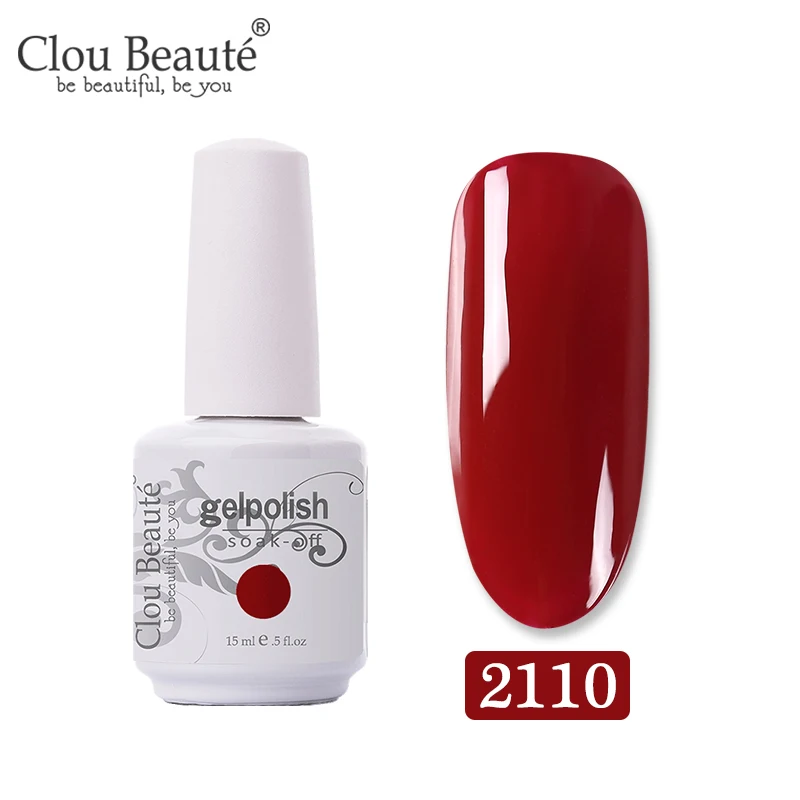 Clou Beaute 375 цветов набор гель-лаков полуперманентный Vernis Матовый верхний слой УФ-гель для ногтей топовый лак впитывающий Гель-лак - Цвет: 2110