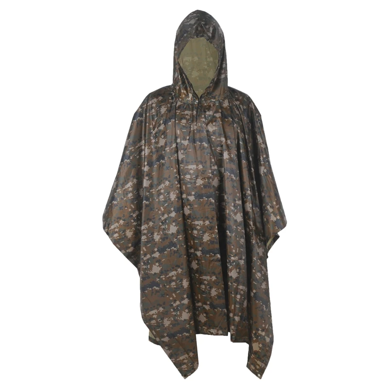 

Multifunction Military Poncho Woodland Digital Color Men&Women Raincover Perfect for Hiking Camping Awning shelter
