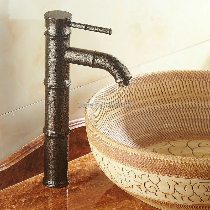 Euro Style Bamboo Shape Mixer Faucet Roman Bronze Hot and Cold Faucet