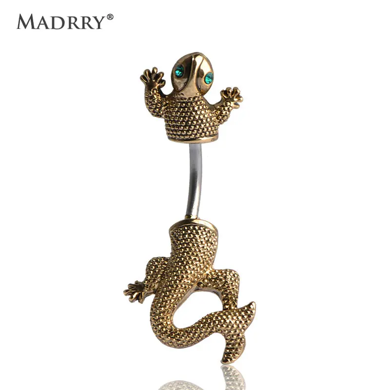 

New Design Gecko Lizard Piercing Navel Belly Button Rings Body Piercing Jewelry Bijuterias Personality Accessories 1.4mm Barbell