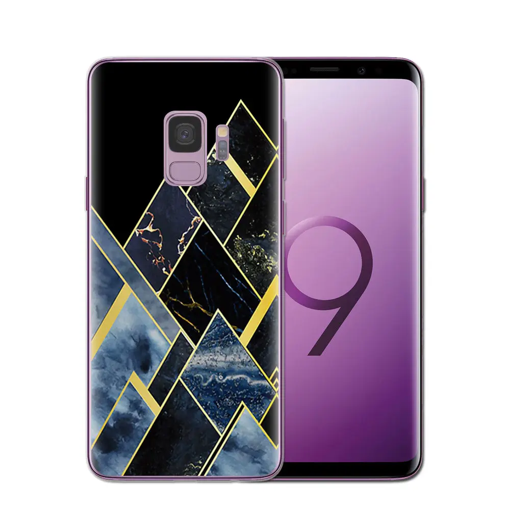 Геометрический мраморный чехол для Samsung Galaxy A6 A7 A8 Plus 2018 Мягкий из ТПУ S9 S8 S7 S6 Edge 3D