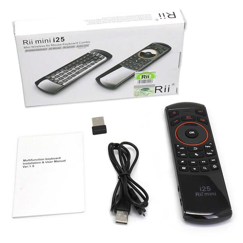 Rii I25A I25 2,4G Беспроводная русская английская мини клавиатура Air mouse IR удлинитель обучающий пульт дистанционного управления для Android Smart tv IP tv