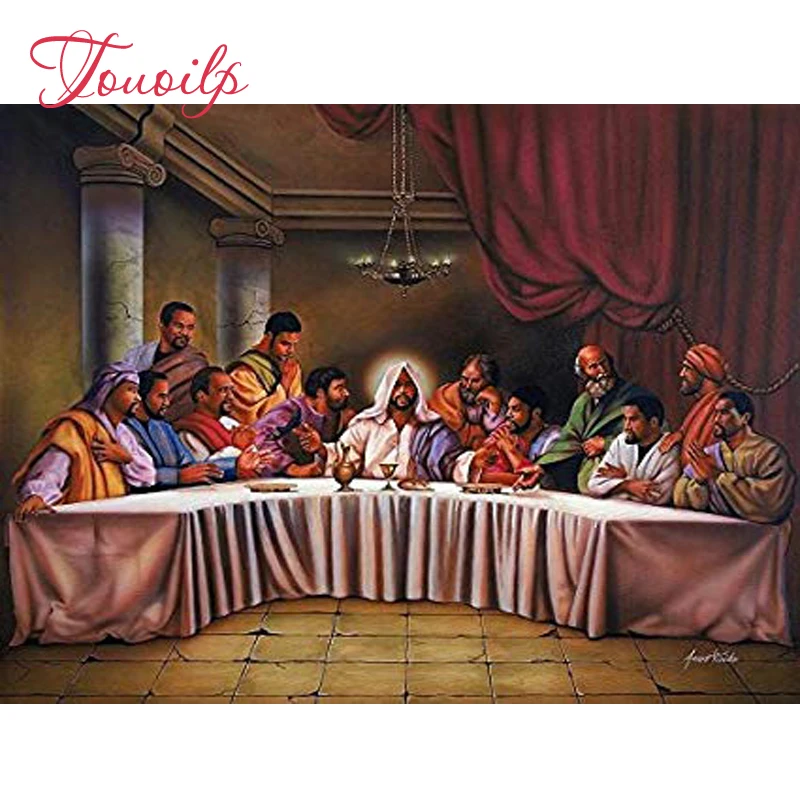 Алмазная 5D Вышивка Touoilp квадратная и круглая картина Last supper мозаика ручной работы