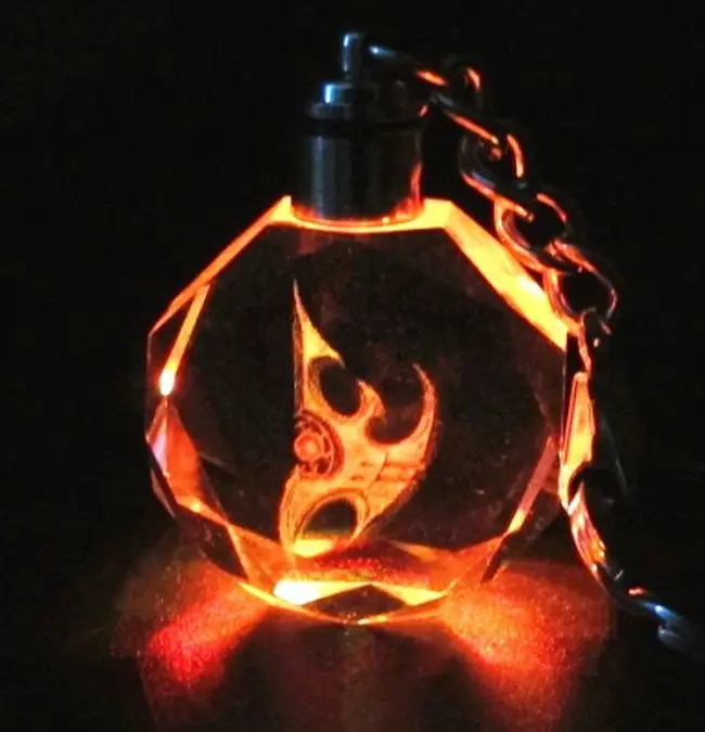 

StarCraft 2 Protoss Sign Crystal Keychain Keyring Led Pendant New in Gift Box
