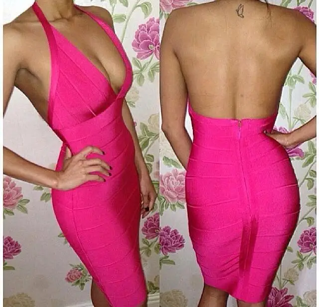 hot pink bandage dress