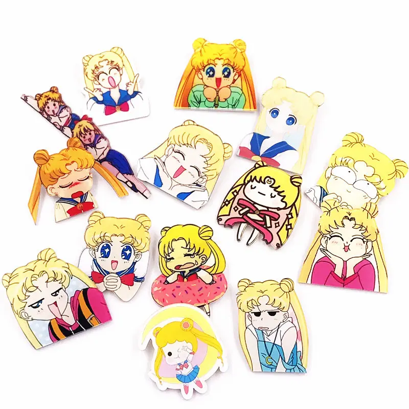

Free Shipping 1PCS Salior Moon soldier Cartoon Character Icon Badges on Backpack Brooch Pins Clothing Acrylic plastics badges