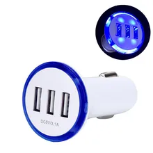 3.1A LED USB 3 Port Adapter Socket Car Charger