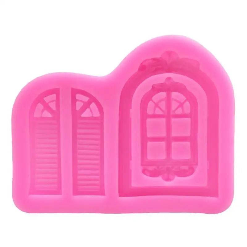 

1pc Pink Fondant Silicone Mold Retro Door Frame Silicone Mold Cake Die Tool