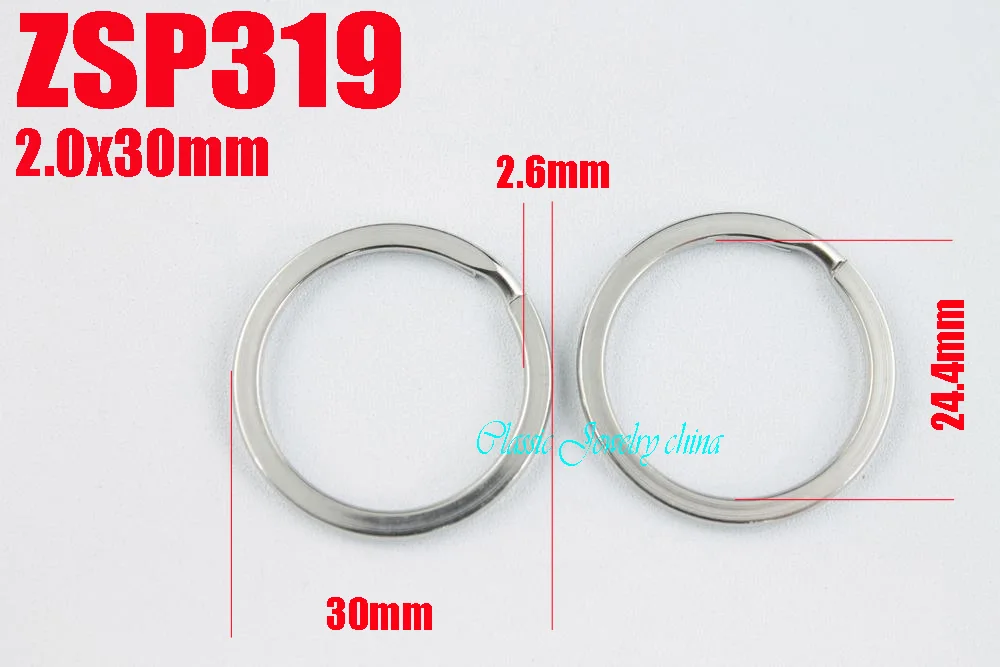 

30mm stainless steel key-ring Key Chain jewelry Split Key Rings DIY accessories parts 100pcs ZSP319