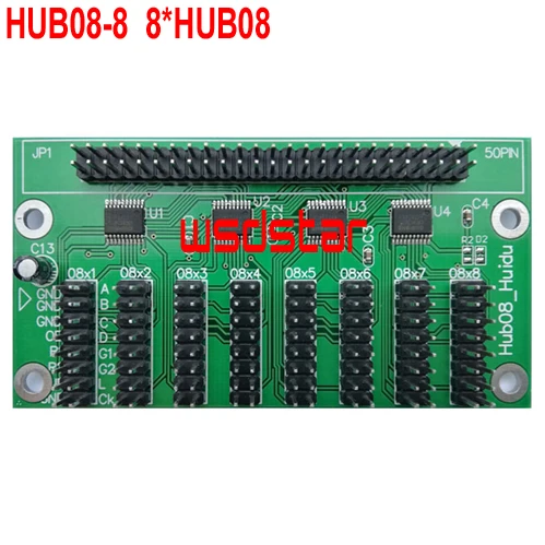 

HUB08-8 adapter card 8*HUB08 Support Single/Dual color Support HD-D30 P13.33 Full color LED display module 2018 New Hot Sales