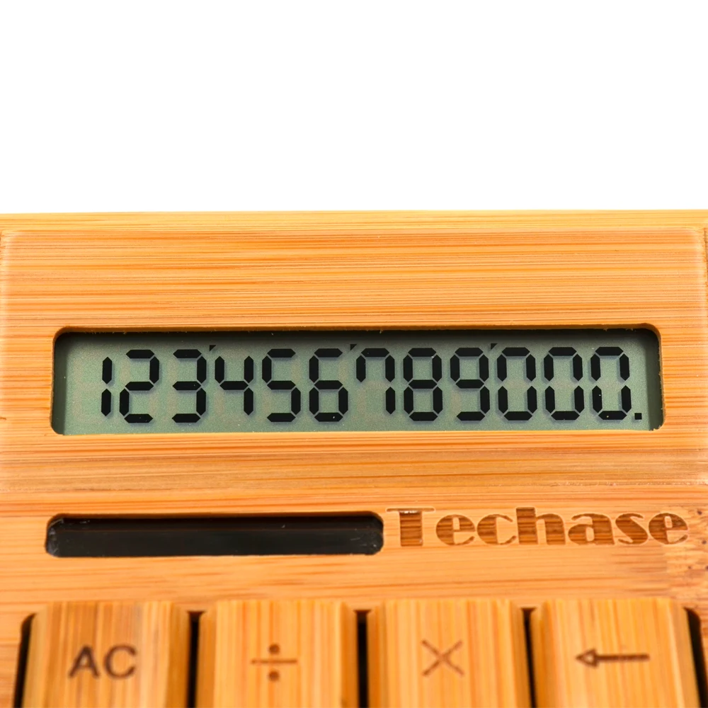 Calculadora de Madeira de Bambu Solar Calculadora Techase Científica 12bits 18 Chaves Hesap Makinesi Financeira Cs19 15 calculadora financeira