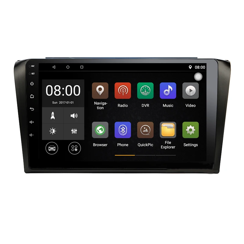 Top Quad Core Android 9.1 1G RAM Car Radio for Old Mazda 3 Mazda3 2006 2007 2008 2009 with GPS Navigation steering wheel Free map 0