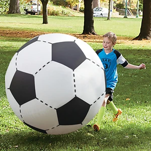 100 см/130 см/150 см гигантский надувной пляжный мяч красочный волейбол для взрослых детей открытый мяч семья сад газон пляж вечерние игрушки - Цвет: 107cm football