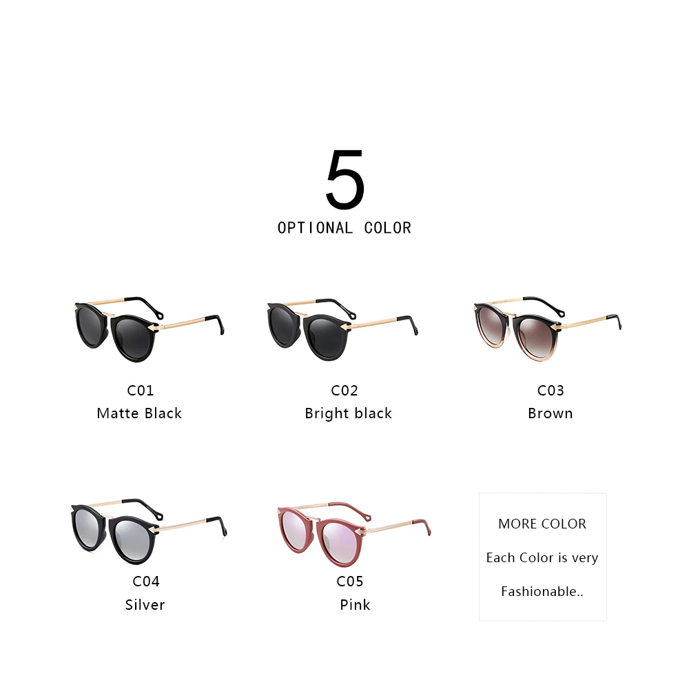 PARZIN, брендовые поляризационные солнцезащитные очки, женские, Ретро стиль, Круглые, Роскошные, золотые, со стрелками, солнцезащитные очки для женщин,, Sunmmer