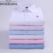 DUDALINA Мужская рубашка Twill Camisa Social Masculina классические мужские рубашки с длинными рукавами рубашка в деловом стиле мужская вышивка
