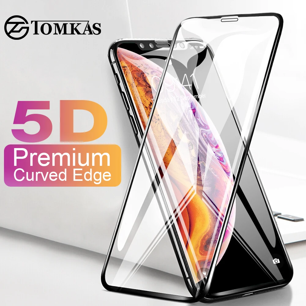 TOMKAS Gehärtetem Glas Für iPhone Xs Max Screen Protector 5D Gebogene rand Für iPhone XS XR X 6 6S