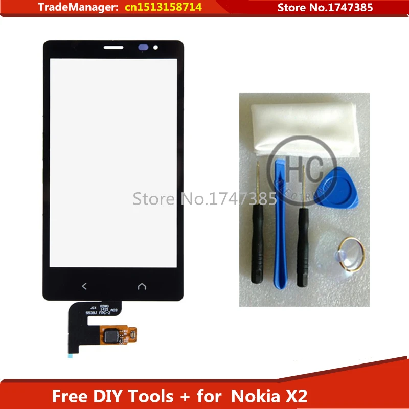 Free DIY Tools 100 Original replacement touch screen For Nokia X2 touch screen X2DS 1013 digitizer