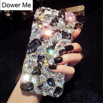 

Dower Me Luxury Bling Gray Crystal Diamond Phone Case Cover For Samsung Galaxy Note 9 8 5 4 3 S9 S8 S7 S6 Edge Plus A6 A8 Plus