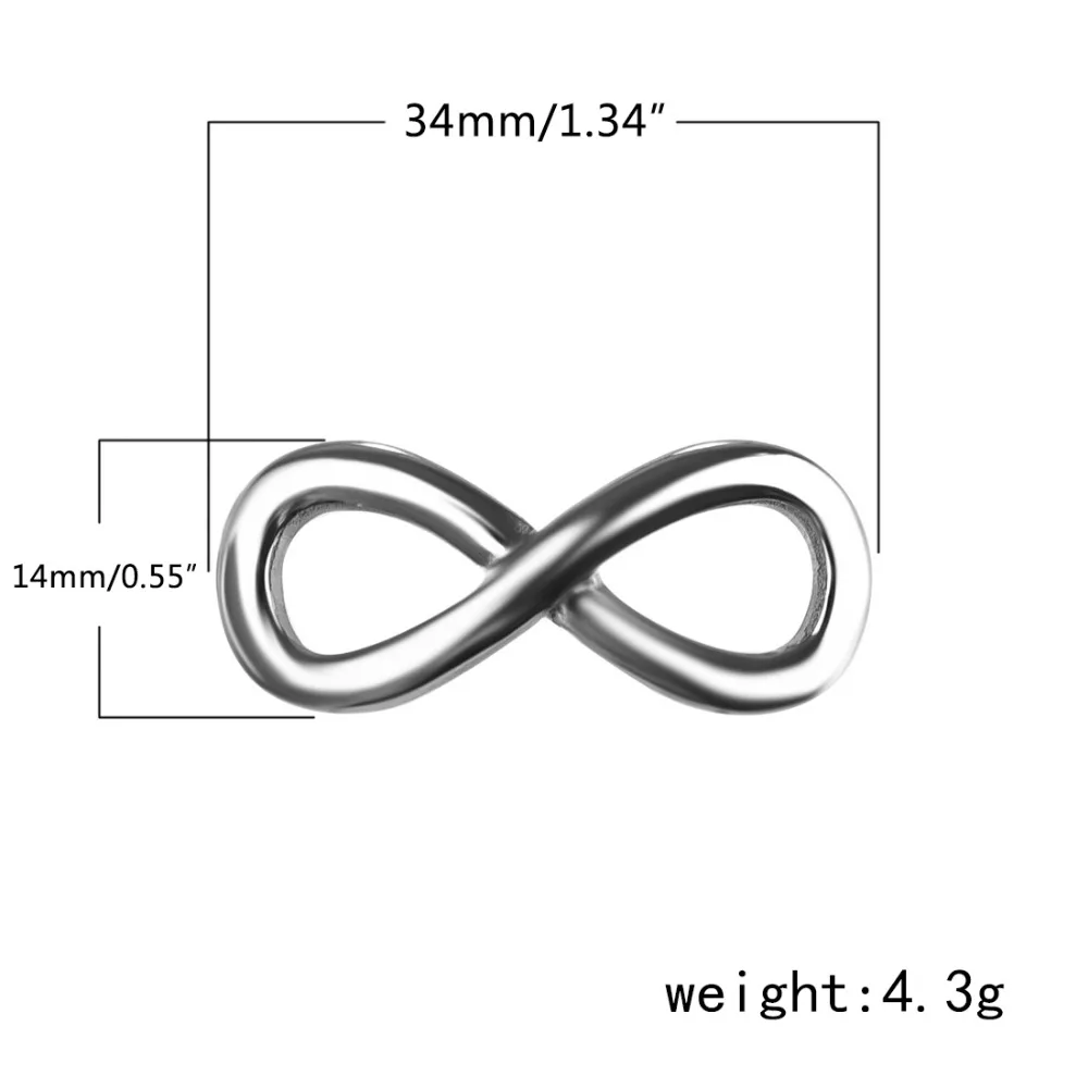 4 шт. 34x14 мм из нержавеющей стали, символ бесконечности, подвески, соединитель, металлические подвески для браслета, ожерелья, сделай сам, для изготовления украшений вручную