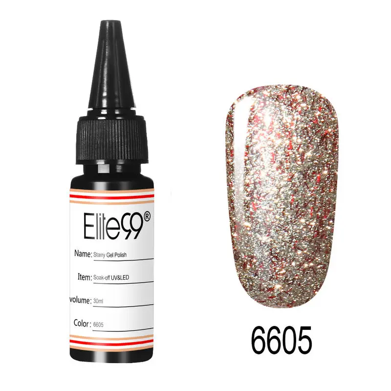 Elite99 30 мл Звездный Гель-лак для ногтей Блеск замачиваемый УФ-гель для ногтей Блестящий лак для ногтей - Цвет: 6605