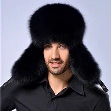 Русская кожаная куртка-бомбер, кожаная шляпа на зиму осень, модная мужская теплая меховая шапка для мужчин, уличная однотонная утолщенная шапка-ушанка, однотонные шапки