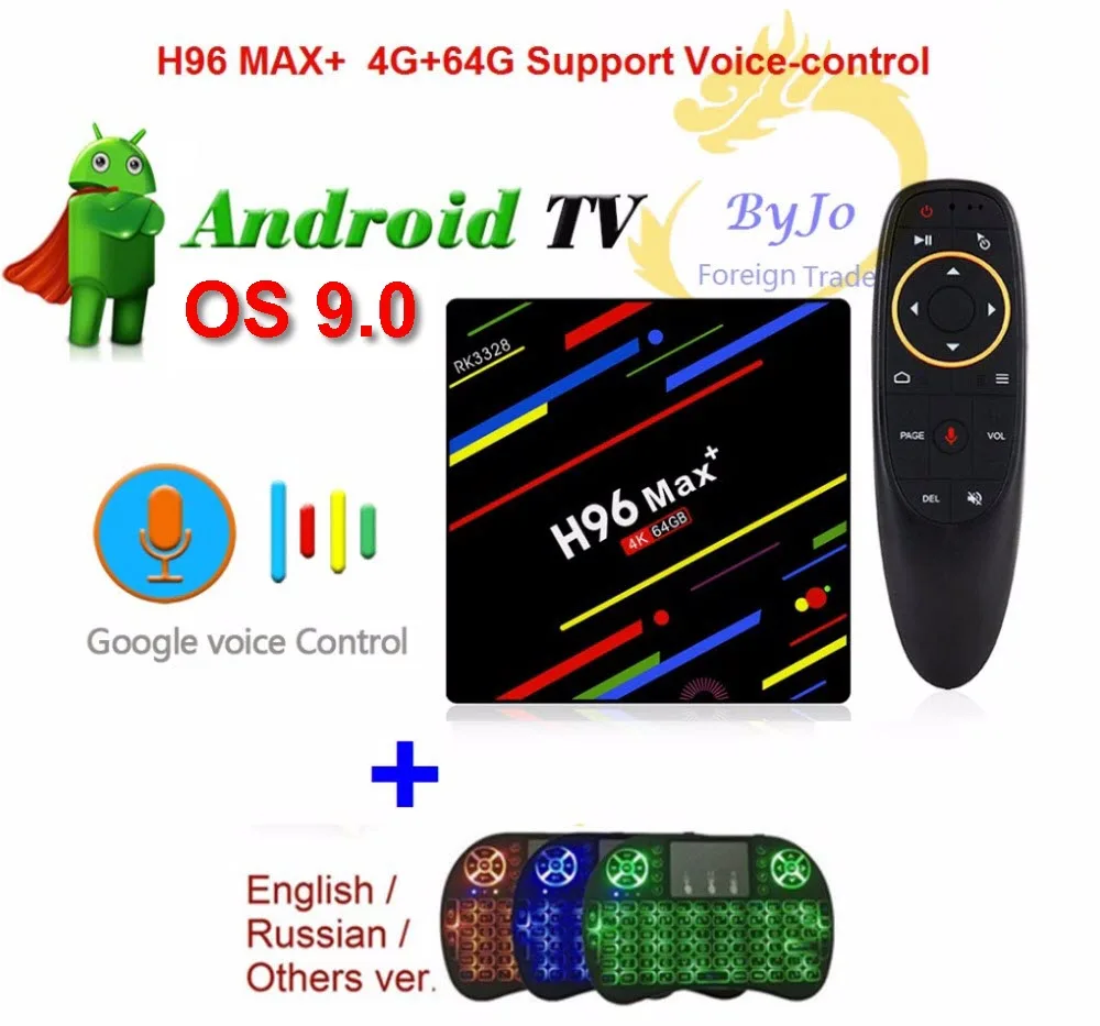Newest H96 Max+ Android 9.0 WiFi 2.4G 5G Android TV Box Top 4G 64G Voice control 4K box Set Top Box H96 MAX Plus