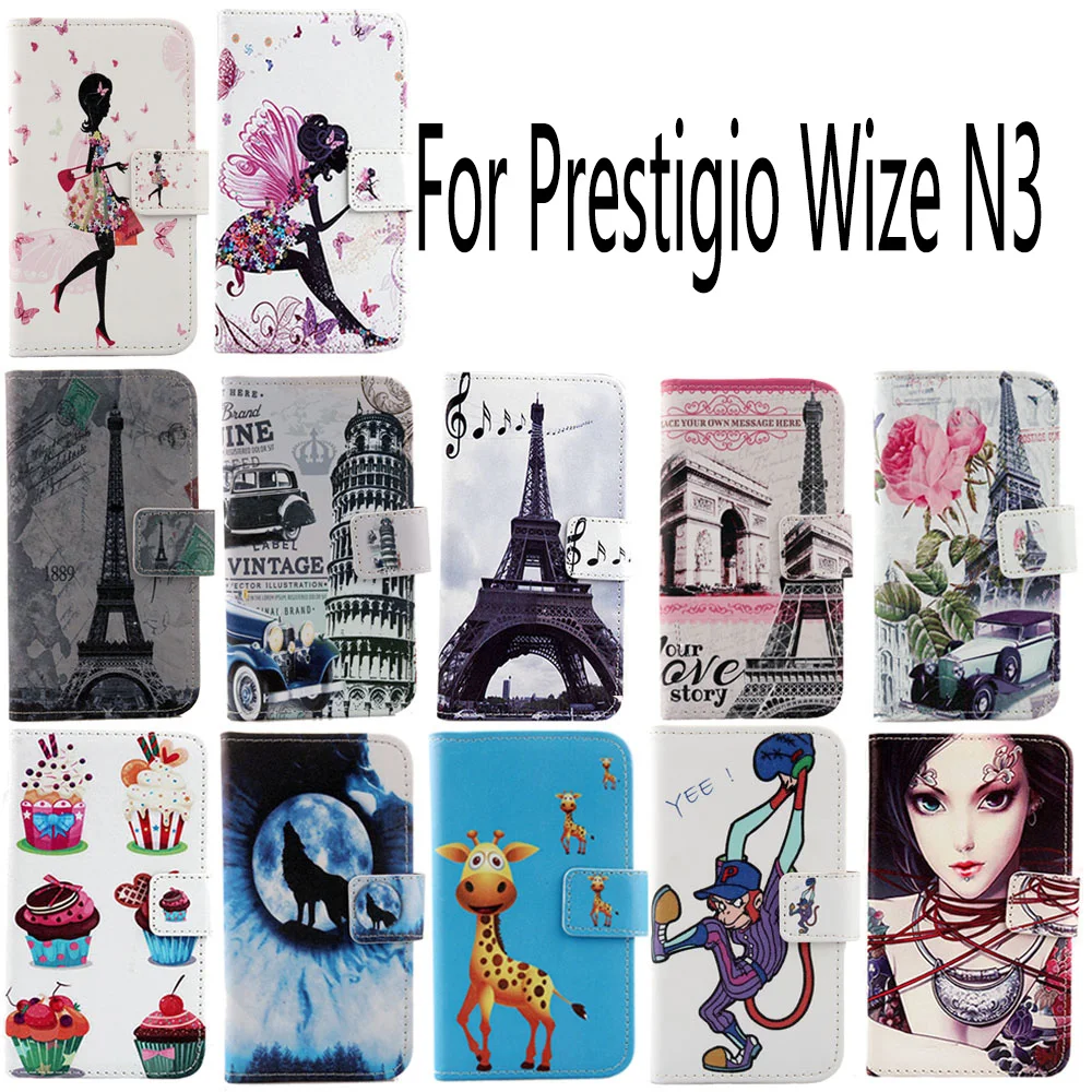 

AiLiShi Optional PU Flip Fashion Cartoon Leather Case For Prestigio Wize N3 Patterns Colorful Painted Cover Skin