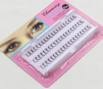 

Fashion Hot 60pcs/Set 10/12 mm Individual Lashe Black Natural Fake False Eyelash Long Cluster Extension Makeup