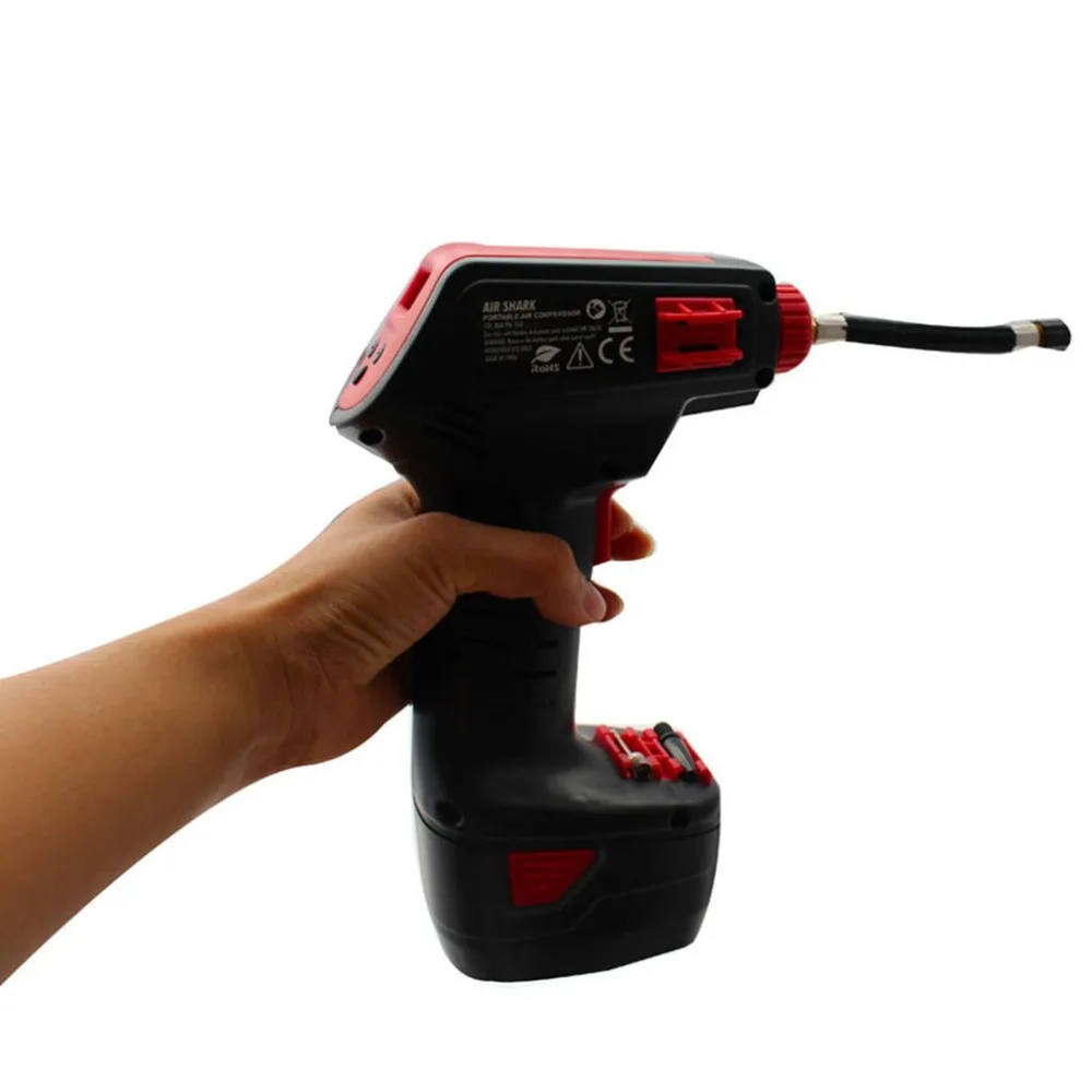 

2018 Car Tire Inflatable Pump for Car Emergency Portable Car Air Compressor Rechargeable EU Plug Tyre Inflator Wireless Cordles