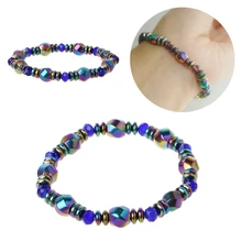 Потеря веса круглый черный камень магнитотерапия браслет забота о здоровье похудение