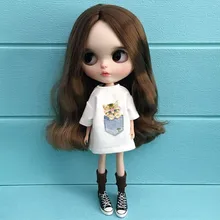 Классическая одежда 1/6 года Blyth Doll Модная белая длинная футболка Blyth OB27 одежда для «пуллип» кукла licca аксессуары для Барби