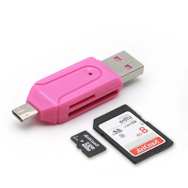 Micro USB Charger Converter 2 in 1 SD TF Card Reader Micro USB OTG