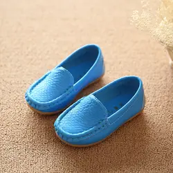 Детская обувь бренда весна-осень Лоферы для мальчиков и девочек Нескользящие сухожилия кроссовки Дети Искусственная кожа ребенка