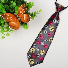 Размер: 28 см* 7 см Детский галстук с рисунком смайлика Повседневный праздничный галстук оптом