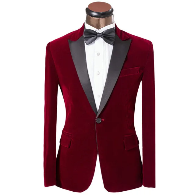 black and red velvet suit