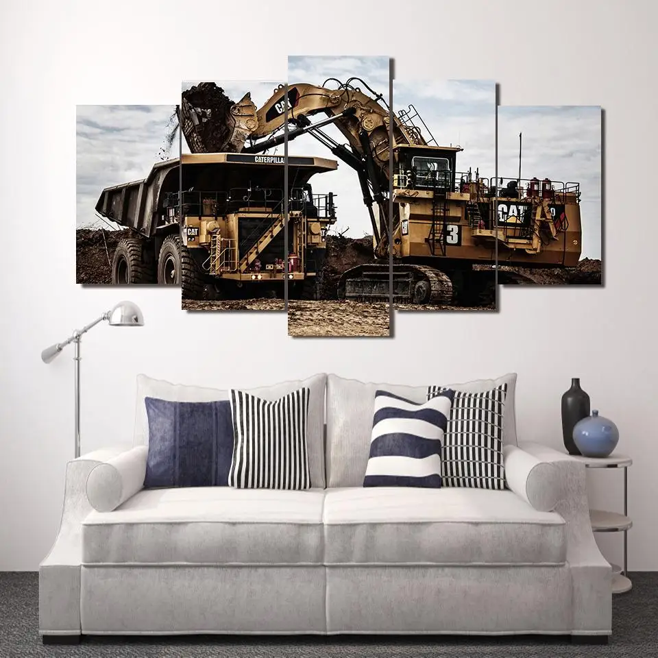 

Modern Wall Art Pictures Home Decor For Living RoomHeavy CAT Excavator King Framed Canvas Framed Painting Poster Canvas Print