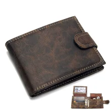 Cards Wallet Bifold Vintage Male Luxury Designer Purse-Coin-Pouch Short Hasp Men Multi-Functional