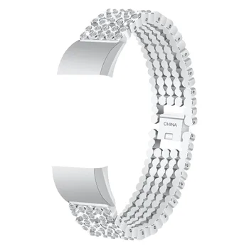 

Smartwatch Smartband Strap Bling Stainless Steel Metal Bracelet Strap Band Replacement for Fitbit charge 2 Smart Watch Bracelet
