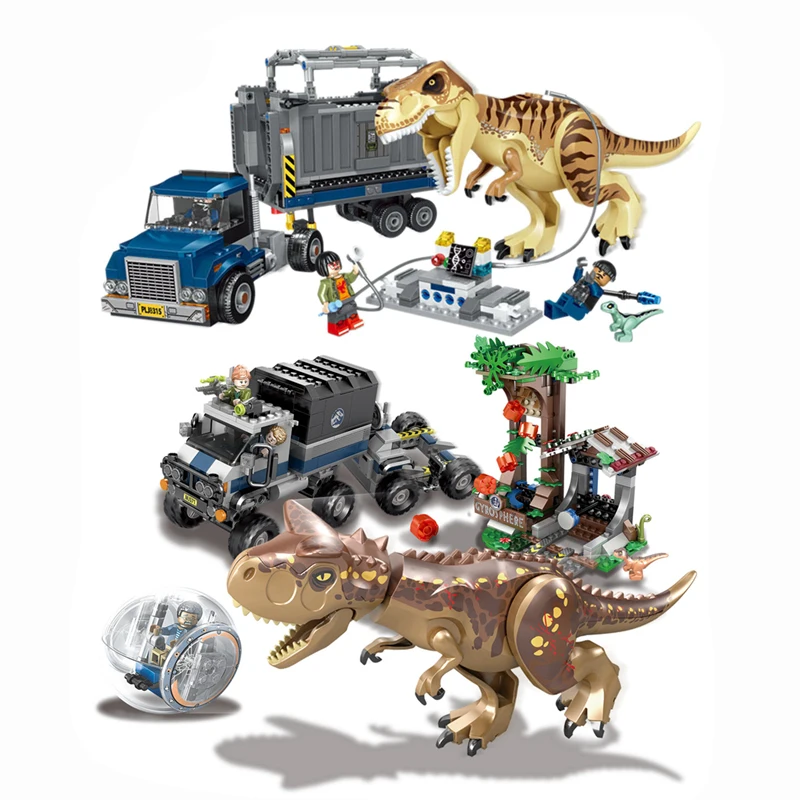 Compatible LegoINGlys Jurassic World Park Dinosaur Tyrannosaurus Rex Indominus Rex Building Blocks Toys For Children Boys Gifts
