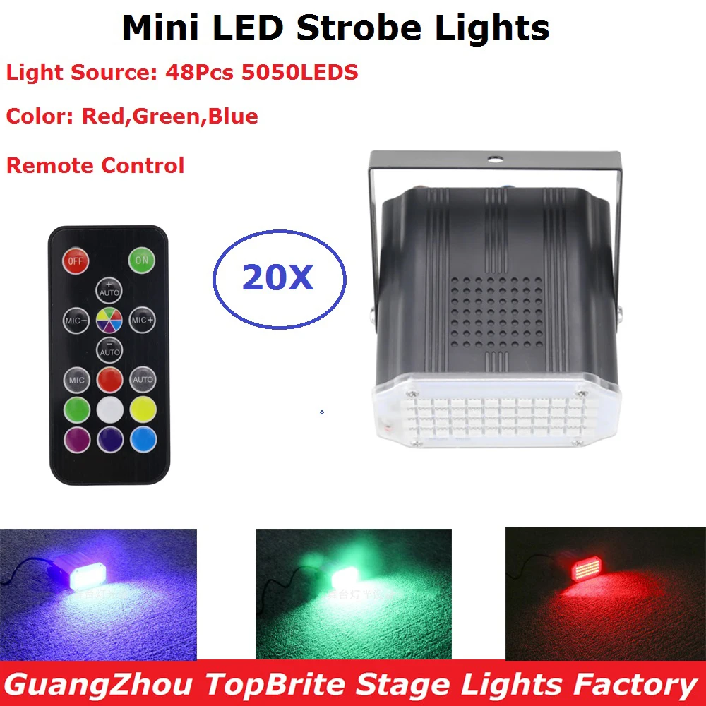 

20 Pack New 48Pcs SMD5050 LEDs Strobe Lights Rotating Voice Activated LED Stage Lights Party Nightclub Disco Stroboscope Bulb