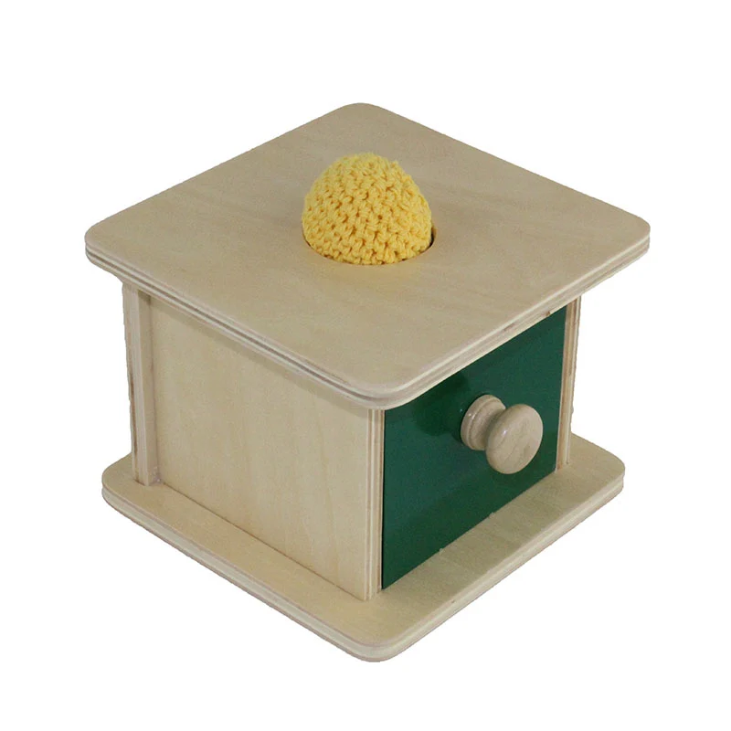 Montessori Infant Toy Baby Wood Imbucare Box w/ Knit Ball Learning Educational Preschool Training Brinquedos Juguets 24 months