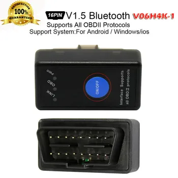 

16pin V1.5 V06H4K-1 OBD2 vehicle code reader OBDII detecter adapter diagnostic tool