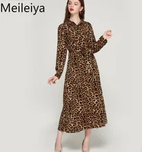 Meileiya women leopard print dress bow tie sashes long sleeve retro ladies casual chic dresses vestidos цена Meileiya women leopard print dress bow tie sashes long sleeve retro ladies casual chic dresses vestidos цены онлайн