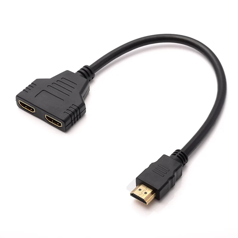 Кабель-разветвитель HDMI 1 мужчина к двойной HDMI 2 Женский Y Splitter адаптер в HDMI HD светодиодный ЖК-дисплей ТВ 30 см 1 в 2 Splitter адаптер конвертер